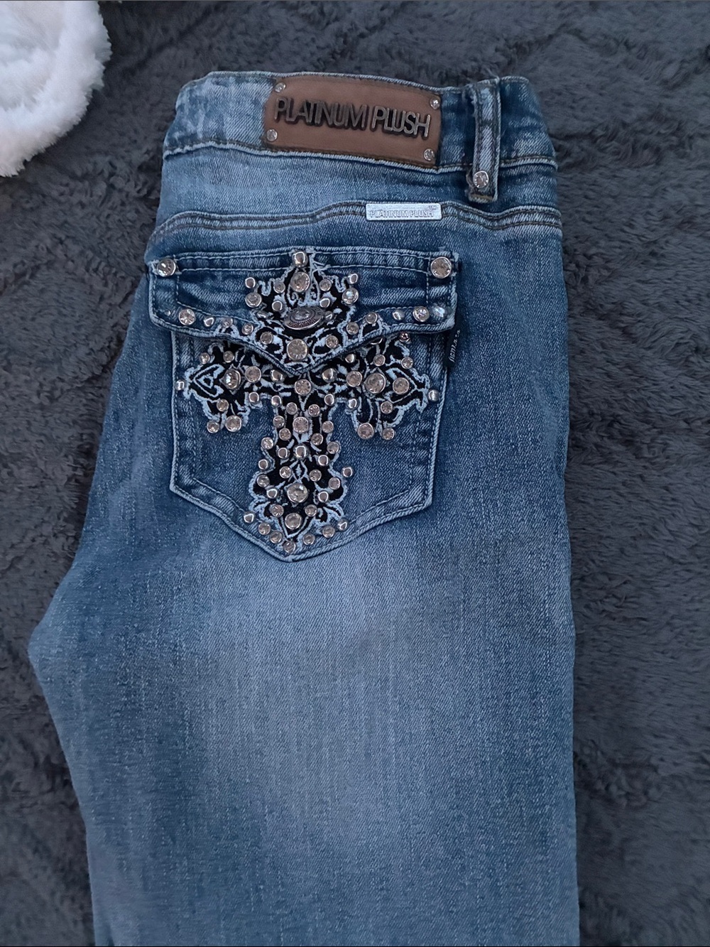 Platinum Plush Women's Embellished Blue Jeans